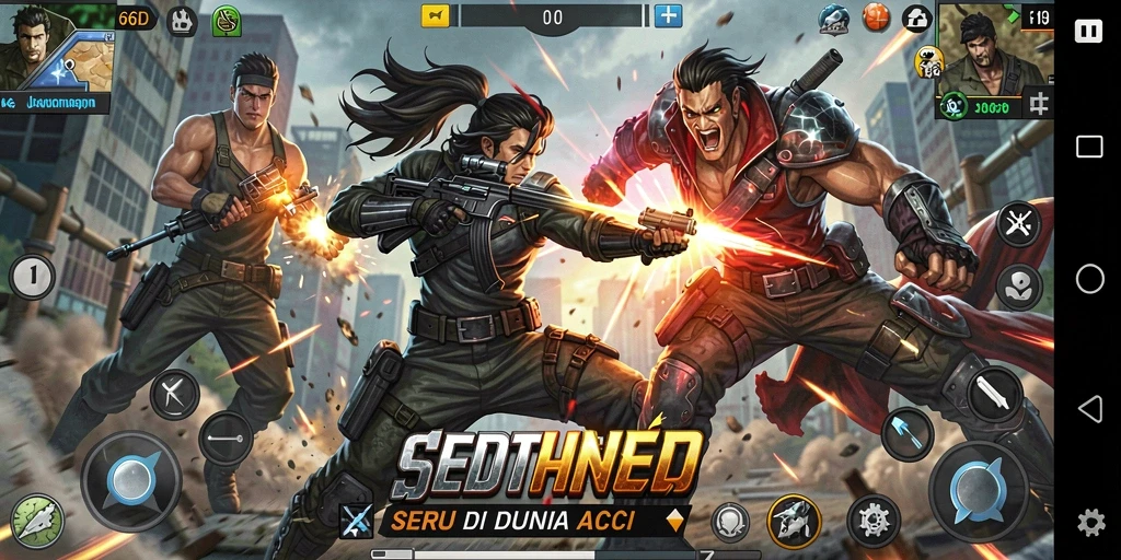 Tangkapan layar gameplay 66D menampilkan aksi mendebarkan dan seru.