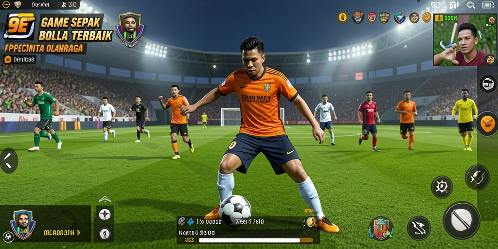 Gameplay seru di lapangan sepak bola dengan taktik yang mendebarkan.