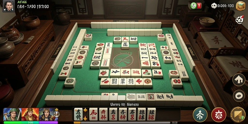 Tampilan gameplay AIFA66 yang seru dan menantang di Mahjong.