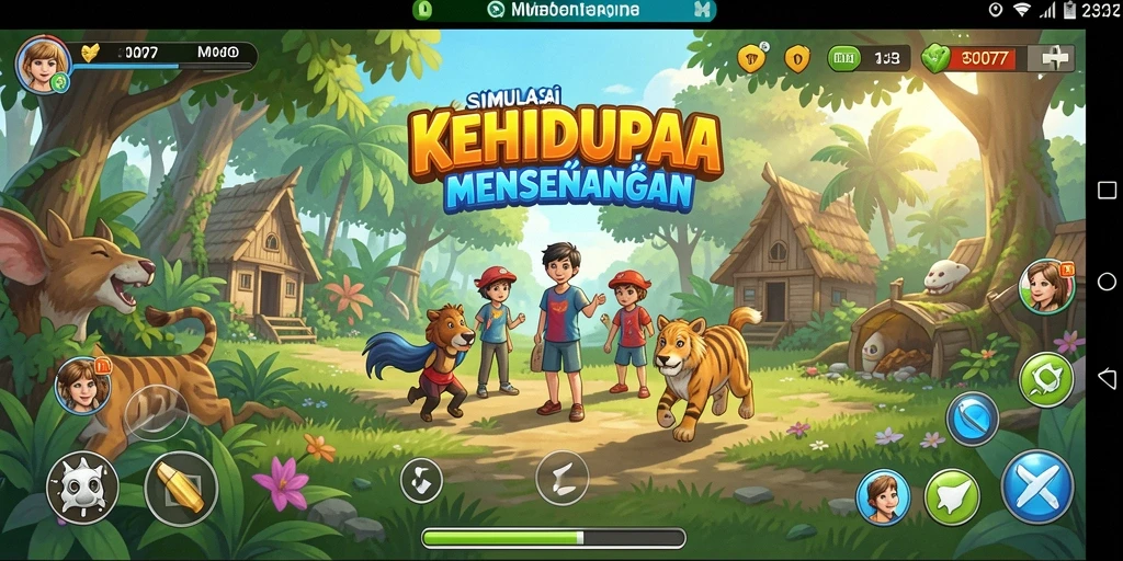 Tampilan gameplay simulasi kehidupan yang menarik di C0077.