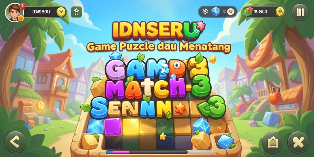 Tampilan gameplay IDNSERU yang seru dan penuh warna.