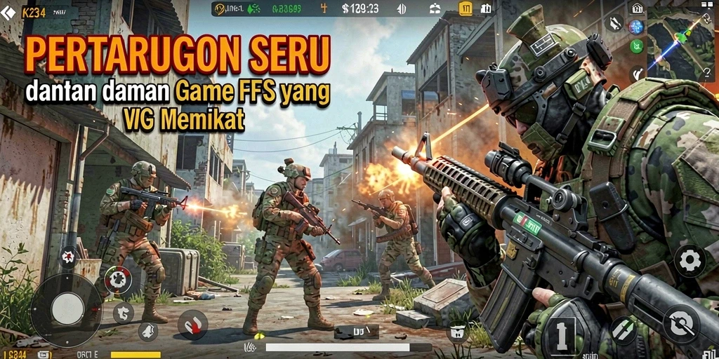 Screenshot gameplay <strong>K234</strong> menampilkan aksi tembak-menembak yang mendebarkan.