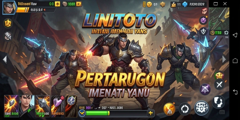 Tampilan aksi mendebarkan dalam permainan LINITOTO.