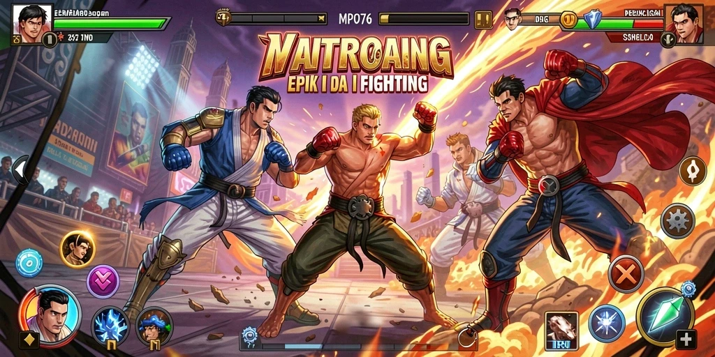 Tampilan seru dari gameplay pertarungan MPO76 yang mendebarkan.