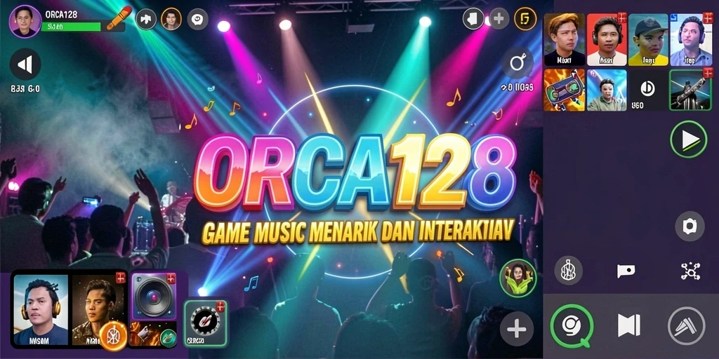 Screenshot menunjukkan gameplay seru dengan irama musik yang menarik.