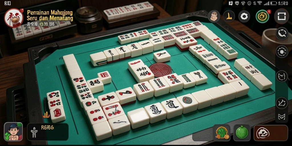 Tangkapan layar menarik dari gameplay R6R6 yang penuh tantangan Mahjong.