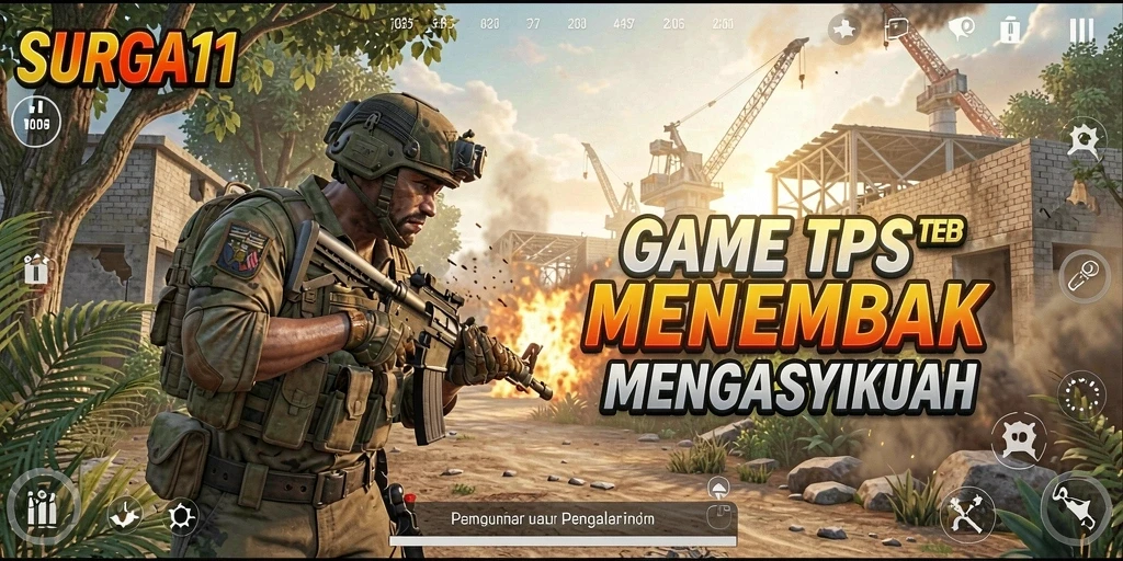 Screenshot SURGA11 menampilkan momen aksi mendebarkan dalam gameplay TPS.