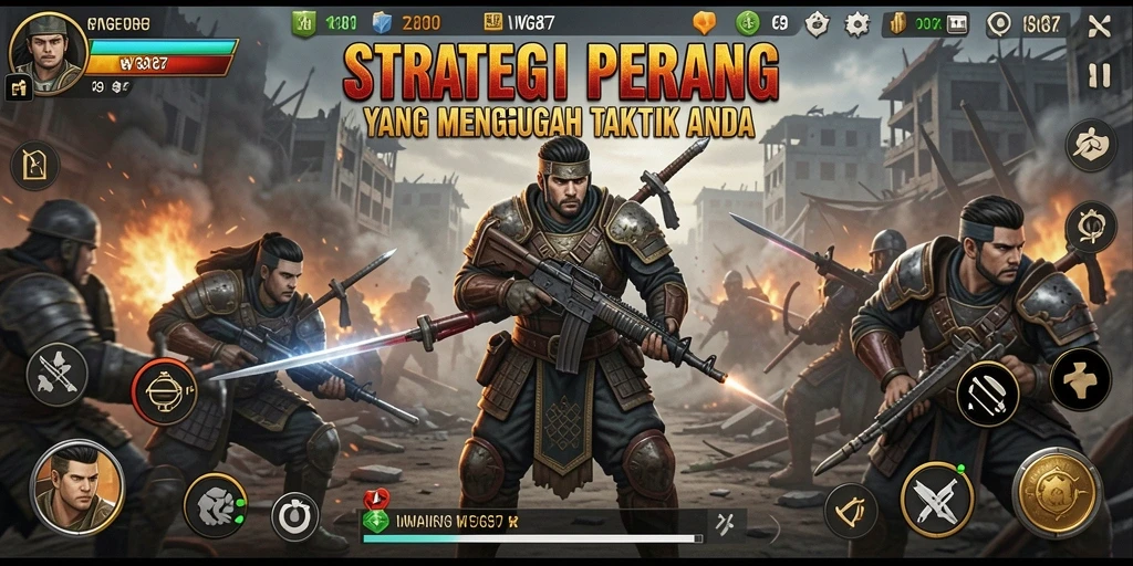 Tampilan gameplay intensif dalam strategi tempur WG87.