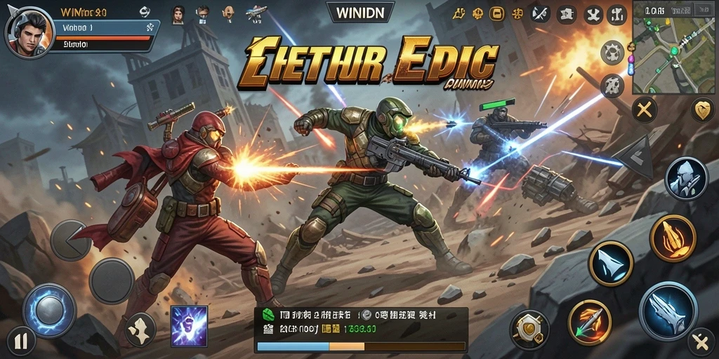 Gameplay seru dalam WINIDN dengan aksi pertempuran yang intens.